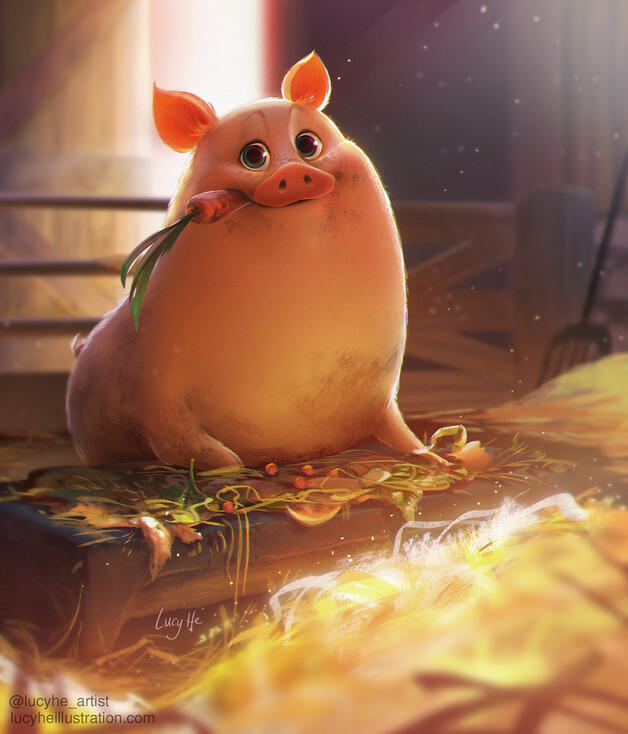 LucyHeCharlottesWebWilburPainting LucyHeCharlottesWebWilburPainting