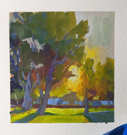 Park Gouache Study From Photo Park Gouache Study From Photo