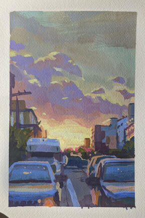 Jersey City Photo Gouache Study Jersey City Photo Gouache Study